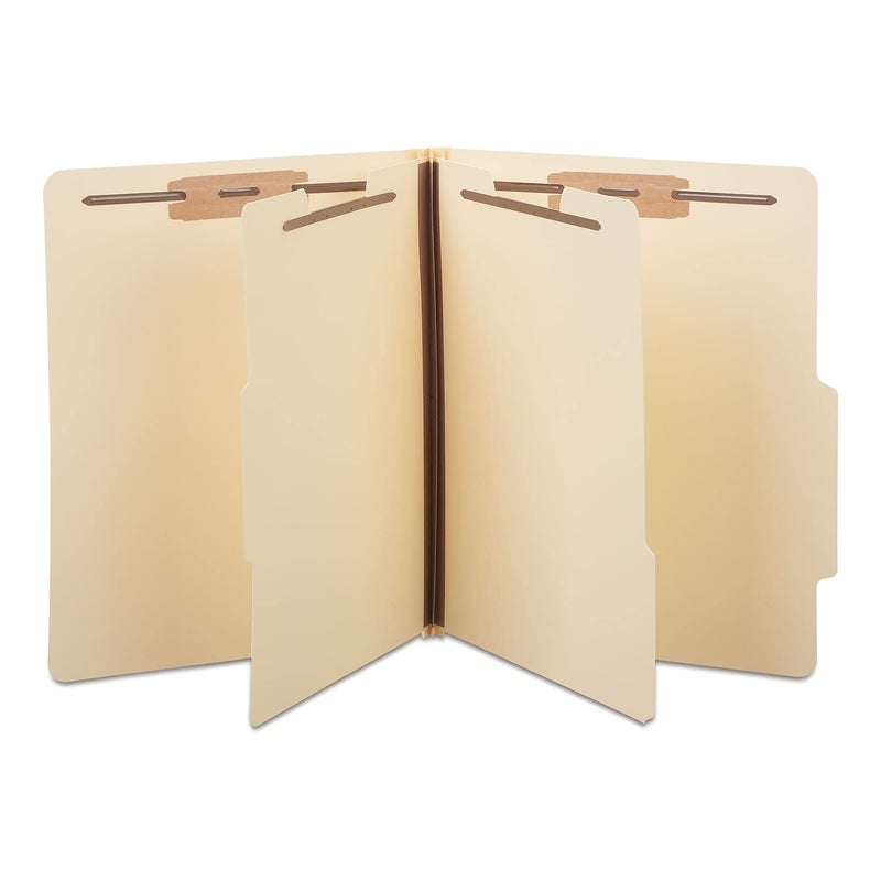 Staples 384872 Paperboard Classification Folders 2/5 Top Tab LTR 2 Div Manila 10/BX - Image 1